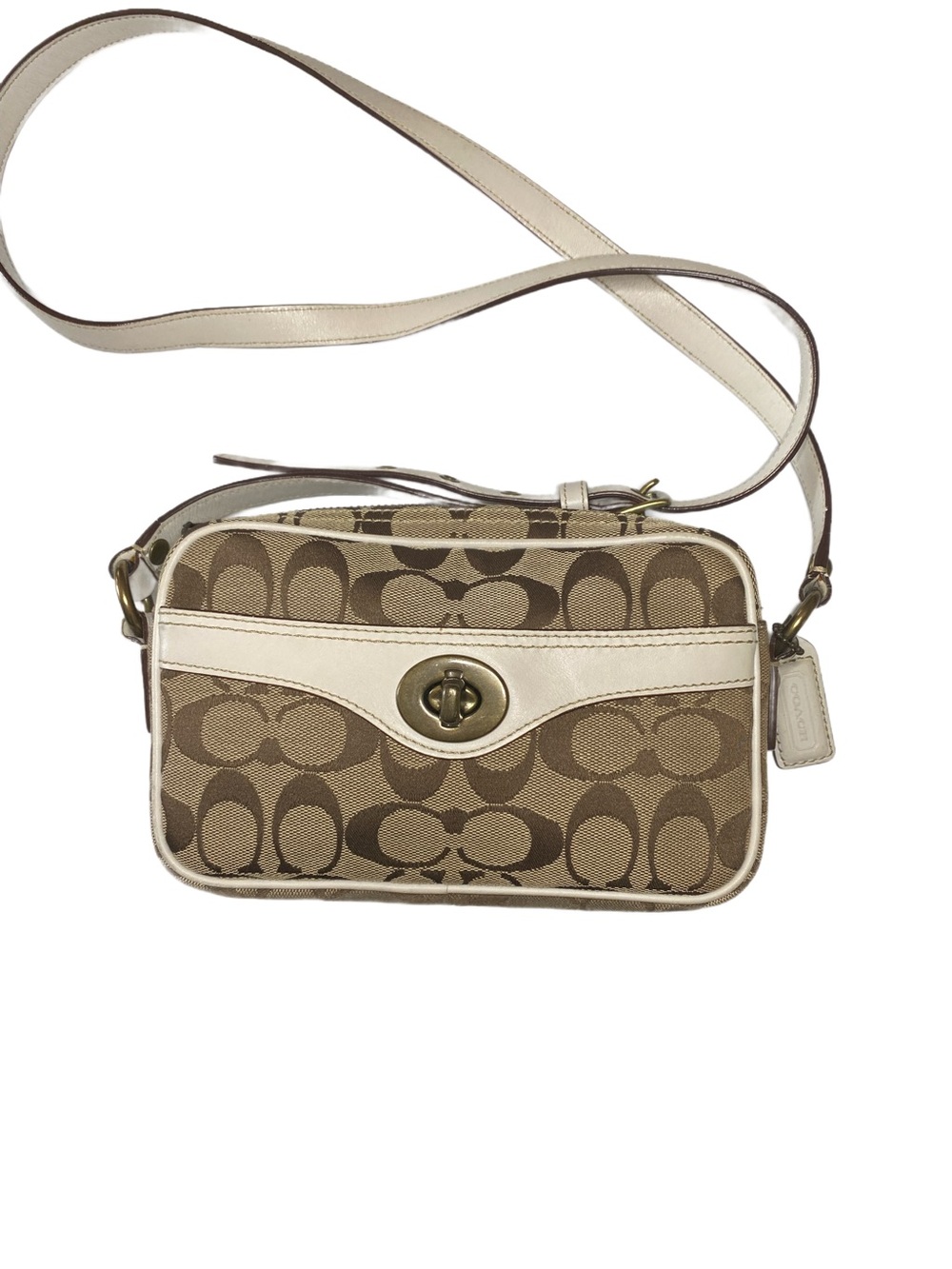 COACH Vintage Signature Jacquard Canvas Mini Camera Crossbody Bag Style 10565